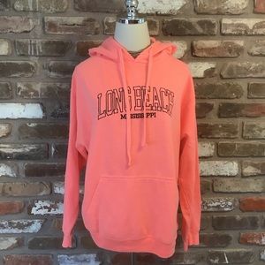 ESY SURF CO. Women’s Neon Coral LONG BEACH MS Hoodie Sweatshirt L